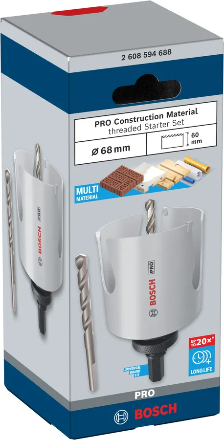 Startovací sada pro závitové děrové pily Bosch PRO Construction Material.